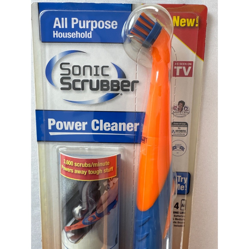 Sonic Scrubber All Purpose Power Cleaner 3600 SPM Household Cleaning Brush NEW